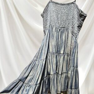 Shimmering Silver Tiered Dress